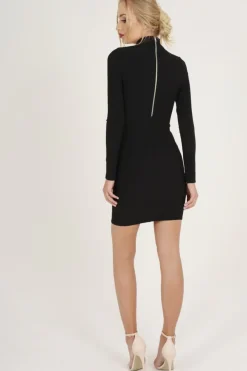 Rebellious Fashion Black Cut Out Choker Bodycon Dress - Tink