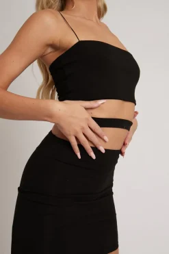 Rebellious Fashion Black Cut Out Waistband Mini Dress - Parva