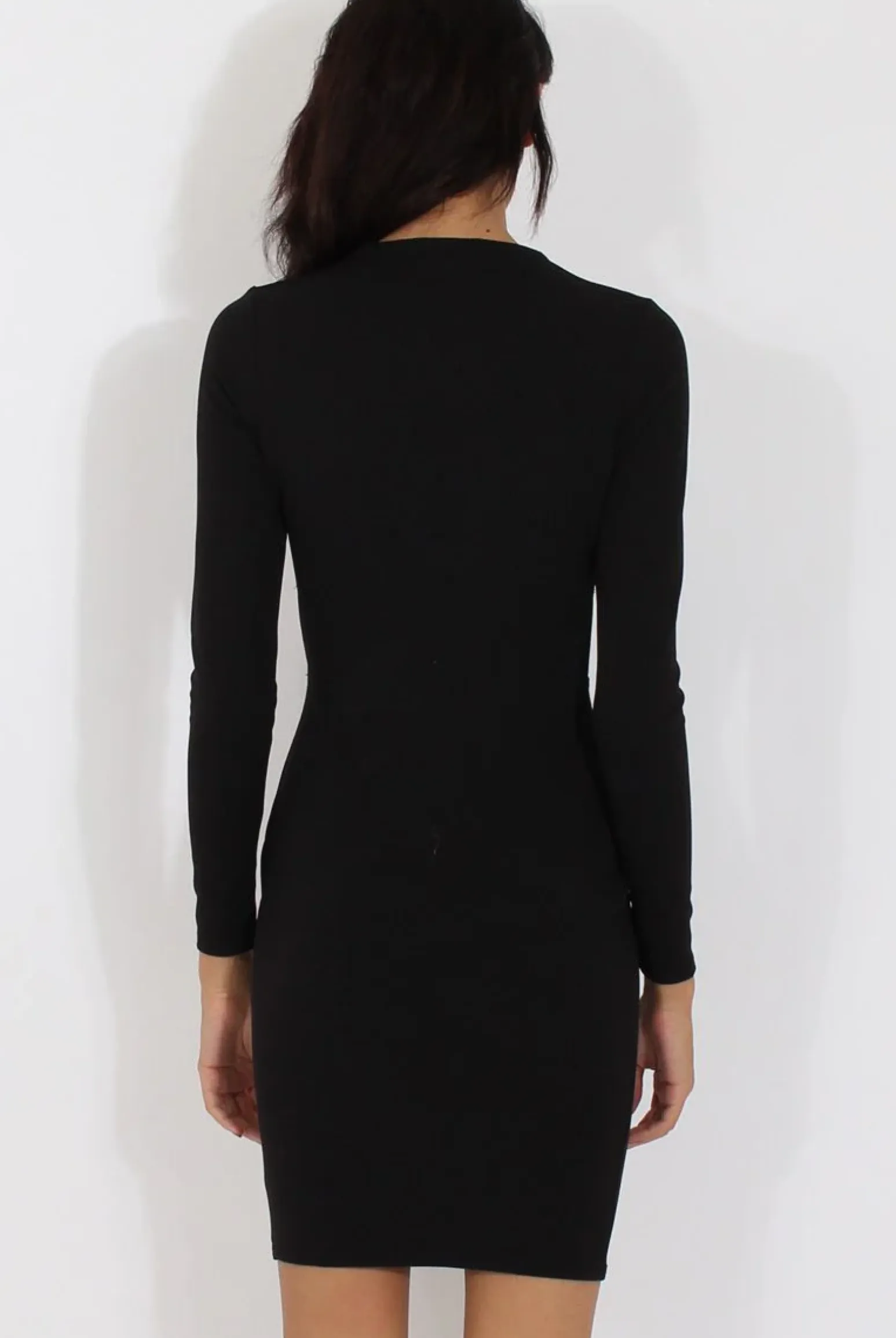 Rebellious Fashion Black Cut Out Zip Detail Dress - Cordelia