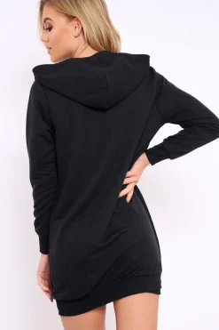 Rebellious Fashion Black Femme Fatal Hooded Dress - Ivanna
