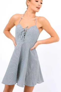 Rebellious Fashion Black Gingham Sweetheart Dress - Jazz