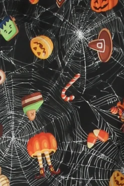 Rebellious Fashion Black Halloween Trick Or Treat Swing Dress - Sugar