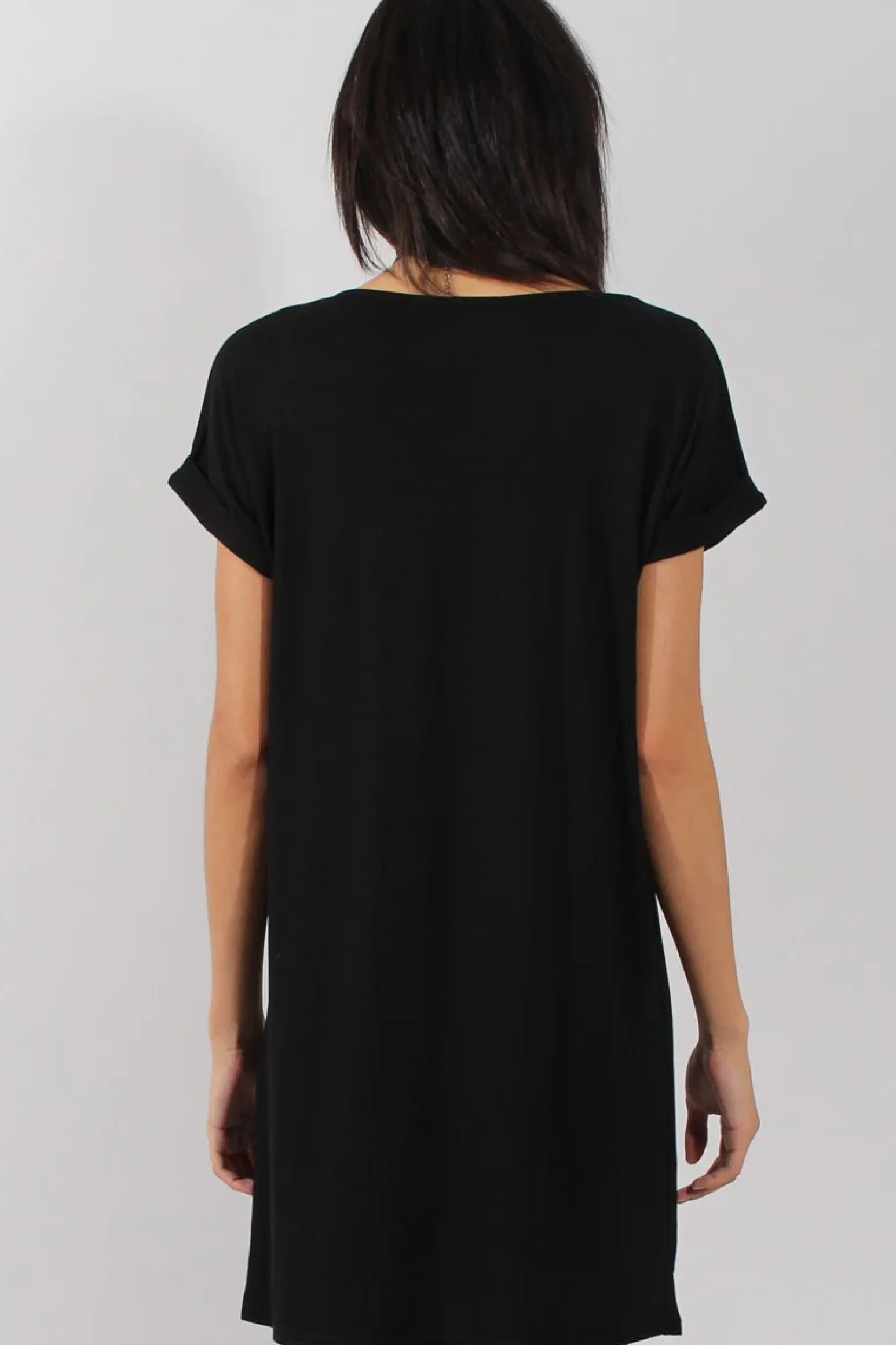 Rebellious Fashion Black Harsh Metal Tour T-Shirt Dress - Layne