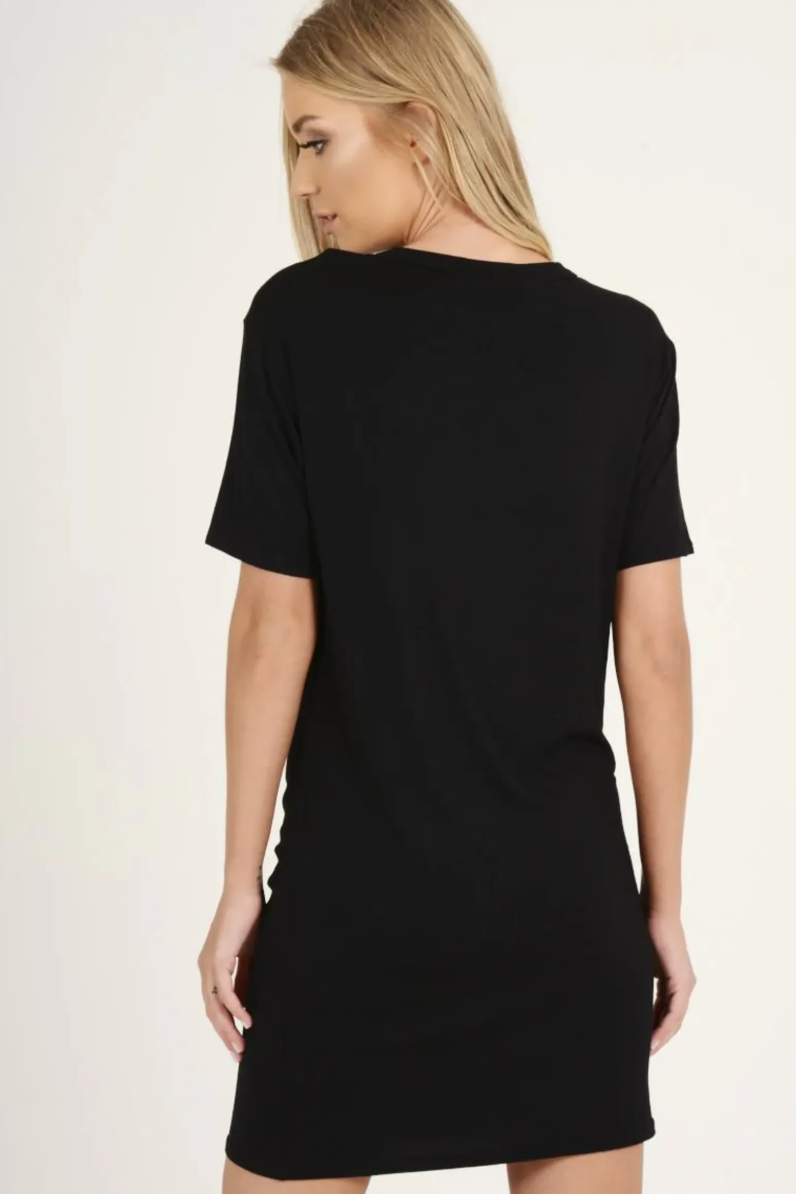 Rebellious Fashion Black Lace Up Tiger T-shirt Dress - Mali