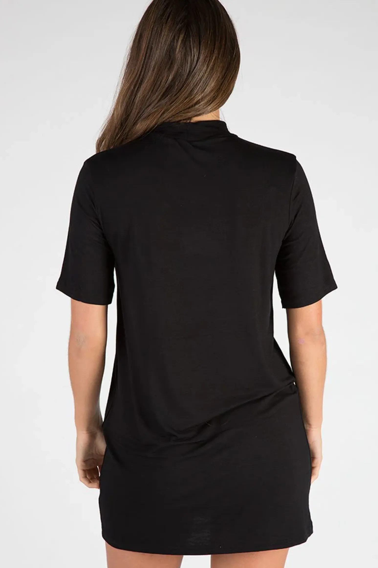 Rebellious Fashion Black Live Fast Choker Neck T-shirt Dress - Chloe
