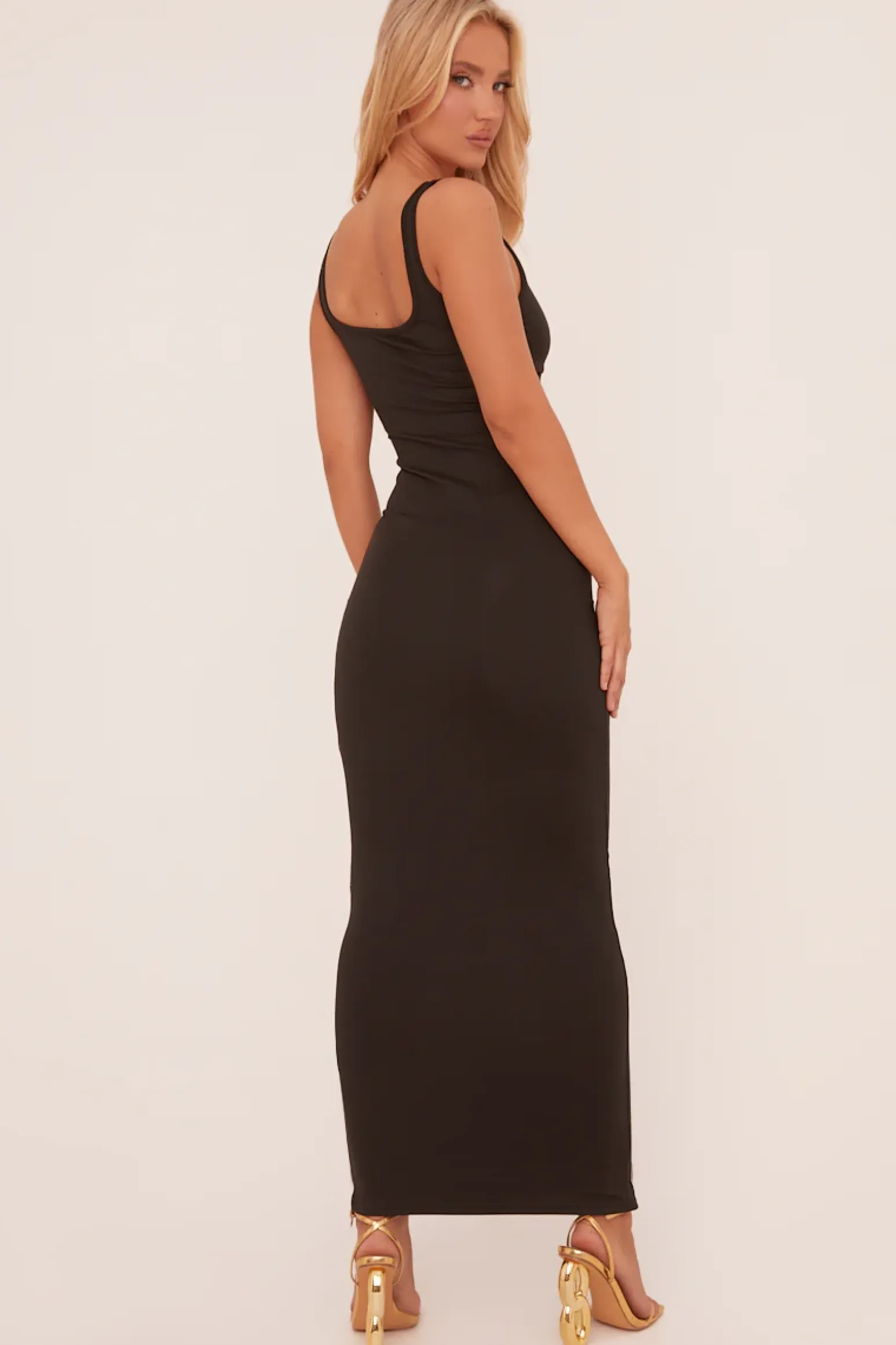 Rebellious Fashion Black Mesh Panel Sleeveless Maxi Dress - Hadlie
