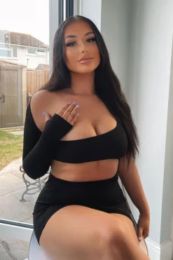 Rebellious Fashion Black One Sleeve Cut Out Mini Dress - Kyra