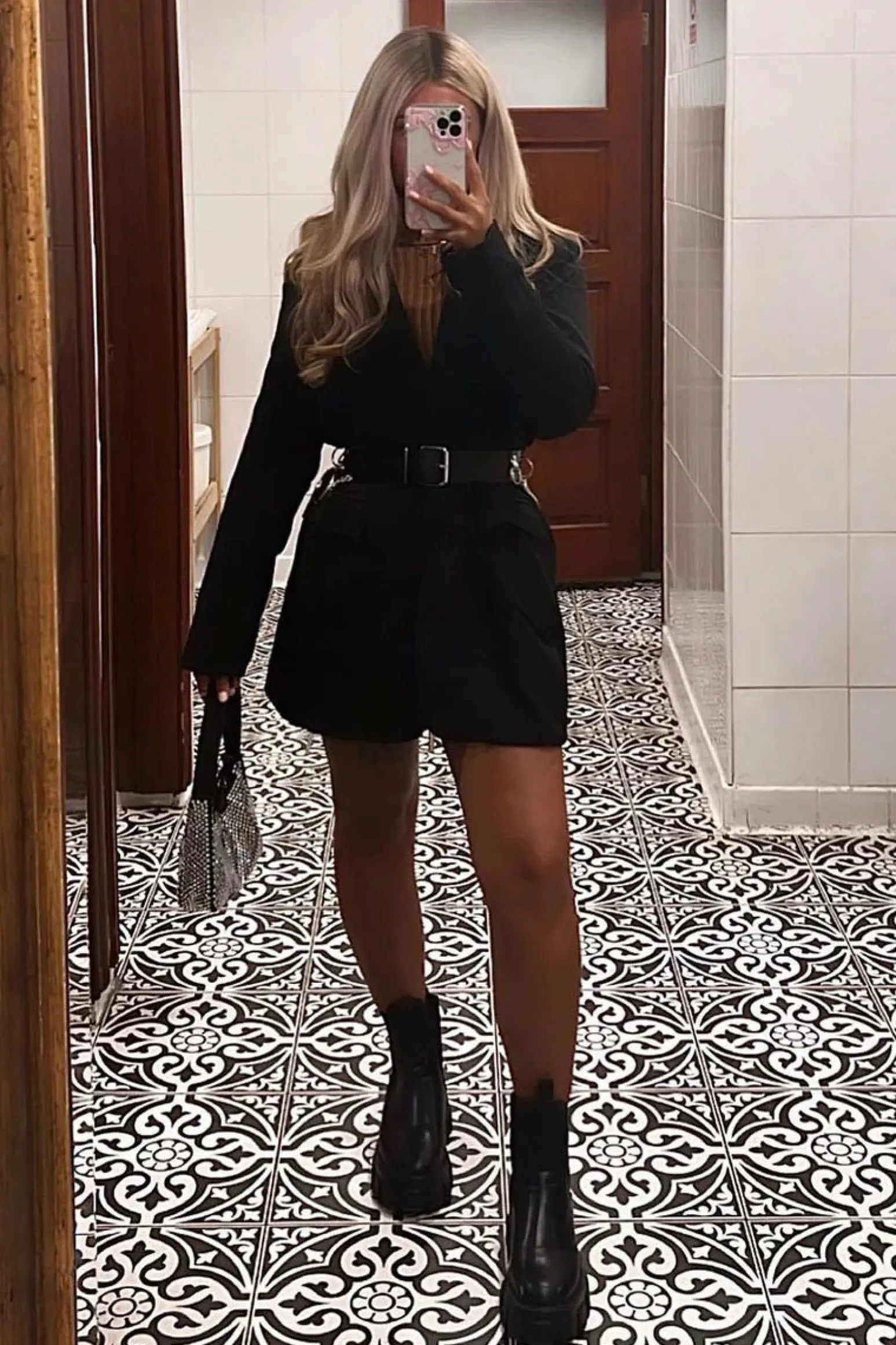 Rebellious Fashion Black Oversized Blazer Dress - Janell