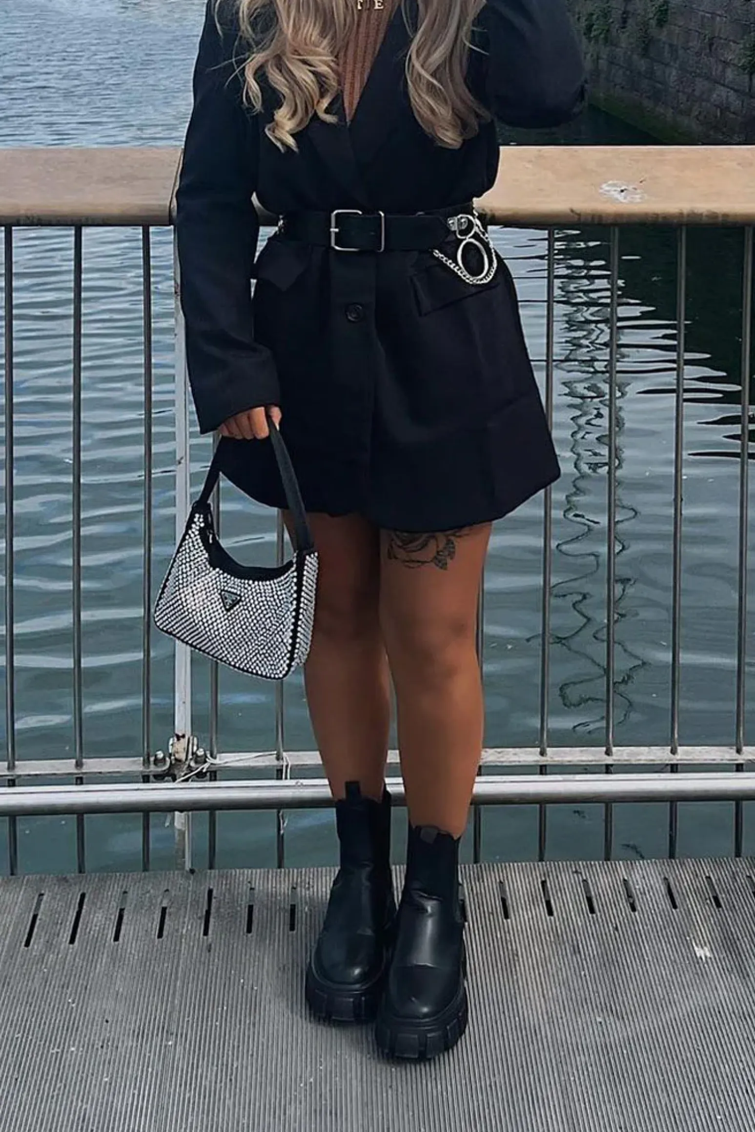 Rebellious Fashion Black Oversized Blazer Dress - Janell