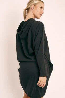 Rebellious Fashion Black Oversized Hoodie Jumper Dress - Mariah