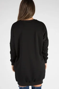 Rebellious Fashion Black Paint Splatter Jumper Dress - Moxie