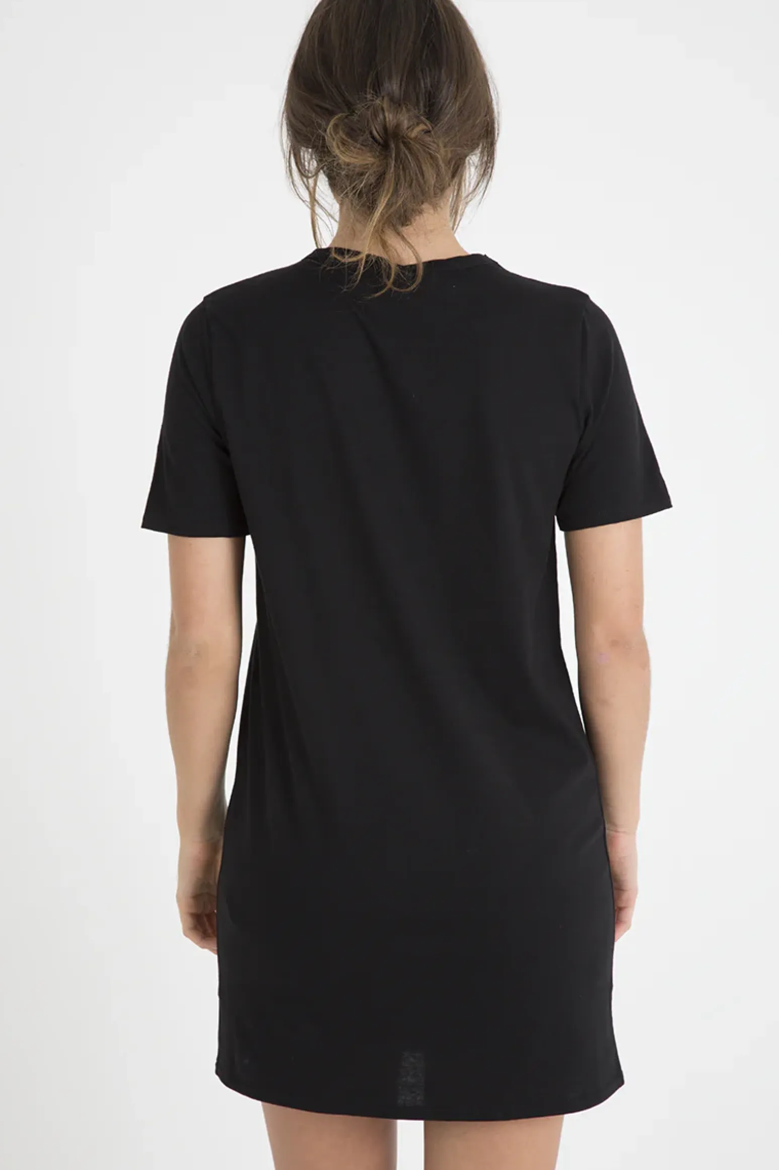 Rebellious Fashion Black 'Riding In California' Graphic Print Cut Out Pin Detail T-Shirt Dress - Harper