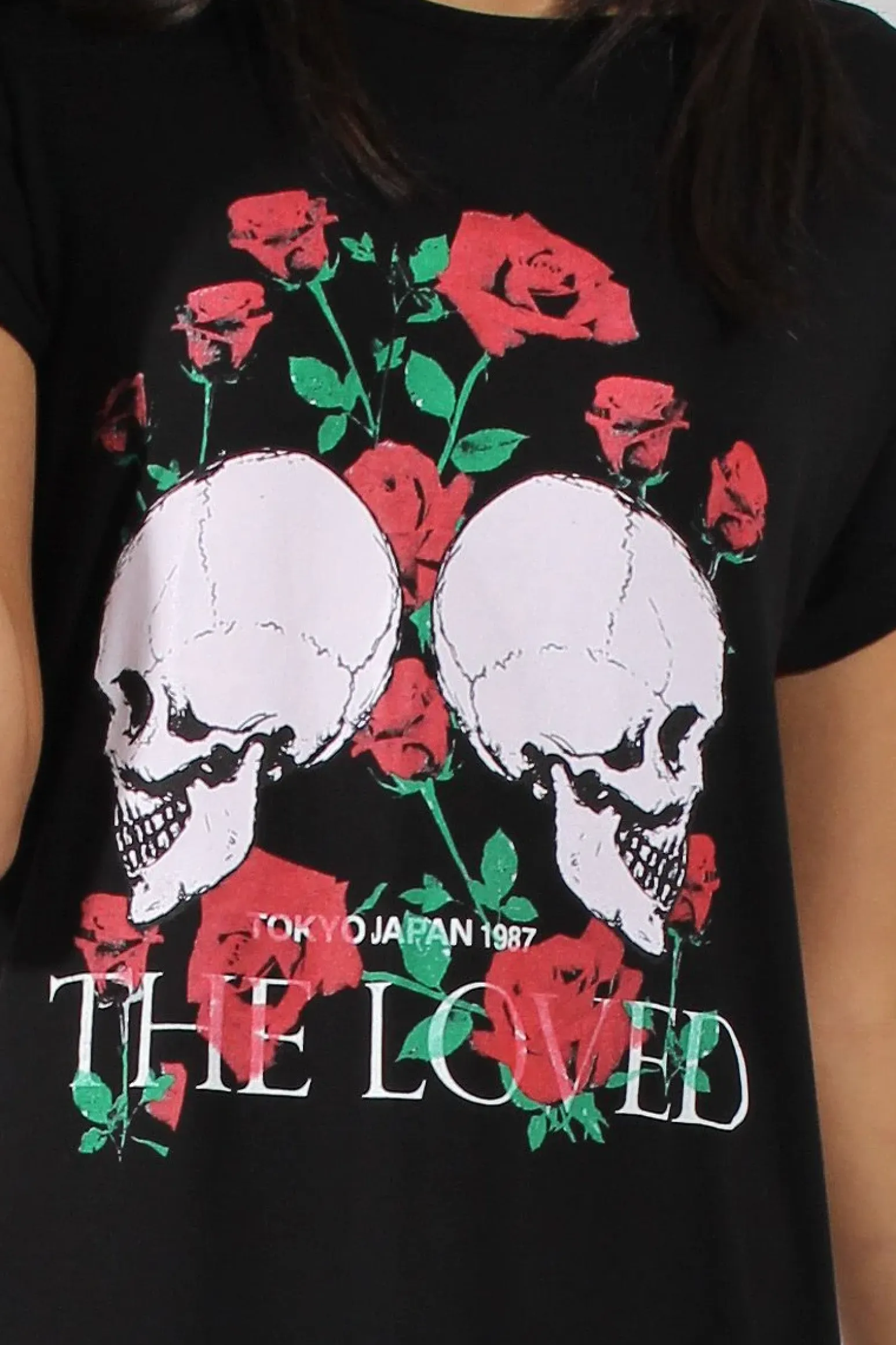 Rebellious Fashion Black Slogan Print Tshirt Dress - Avril