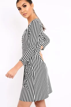Rebellious Fashion Black Stripe Dress - Imogene