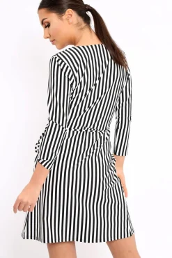 Rebellious Fashion Black Stripe Dress - Imogene