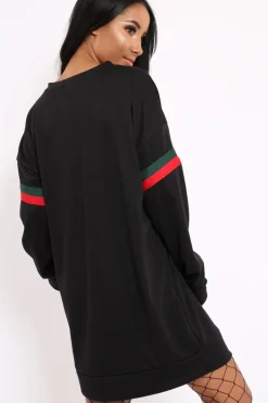 Rebellious Fashion Black Stripe Jumper Dress - Finley