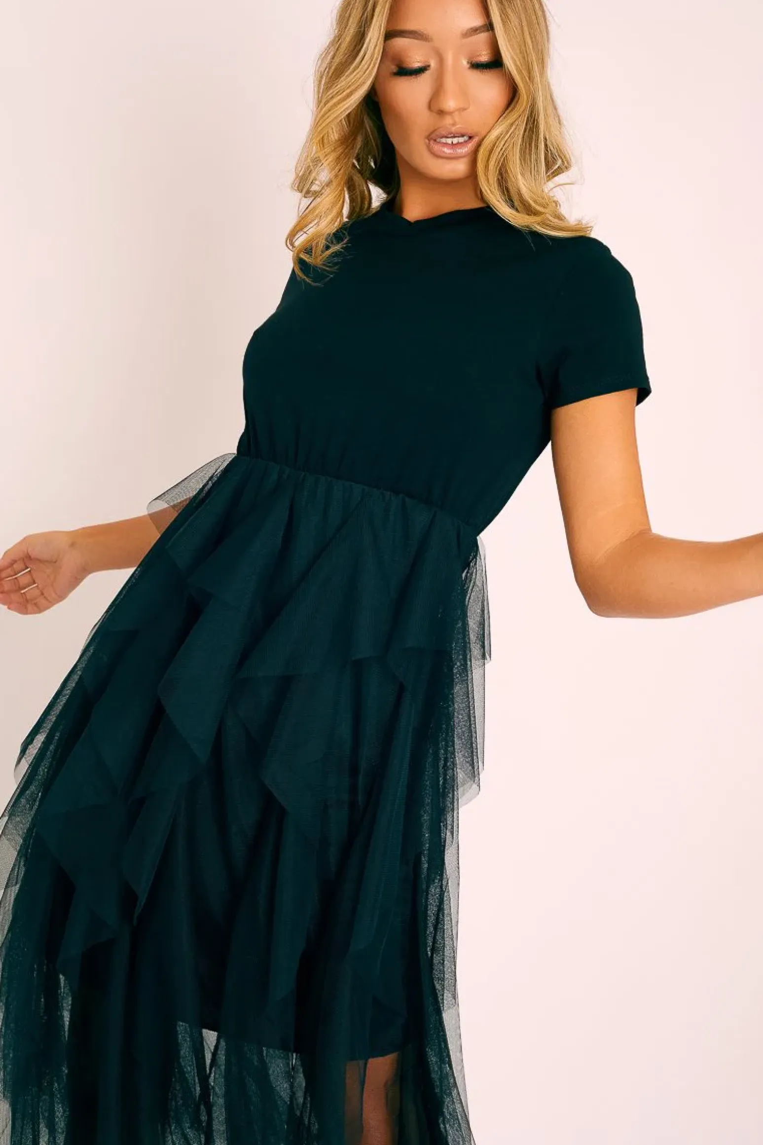 Rebellious Fashion Black Top Black Tulle Skirt Dress - Pola