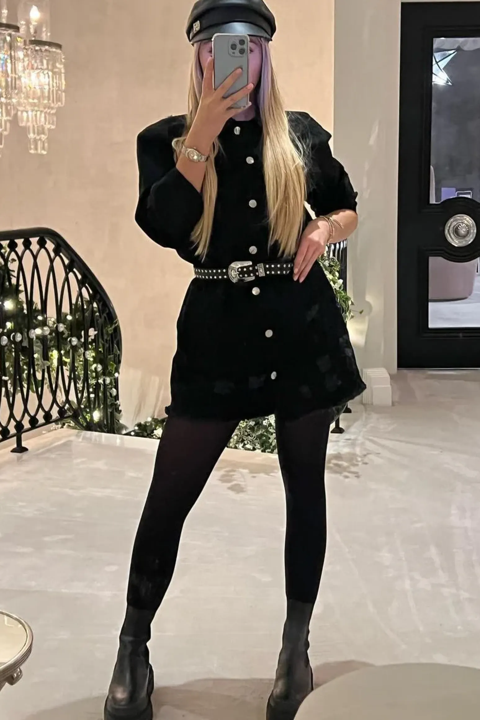 Rebellious Fashion Black Washed Distressed Denim Shirt Dress - Chloey