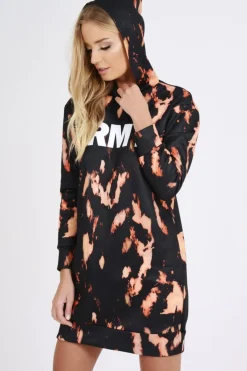 Rebellious Fashion Black Acid Wash Army Hoodie - Aime