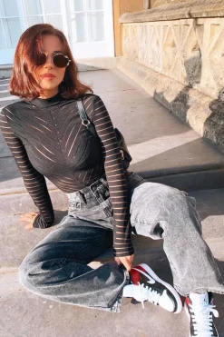 Rebellious Fashion Black Acid Wash Oversized Mom Jeans - Danielle