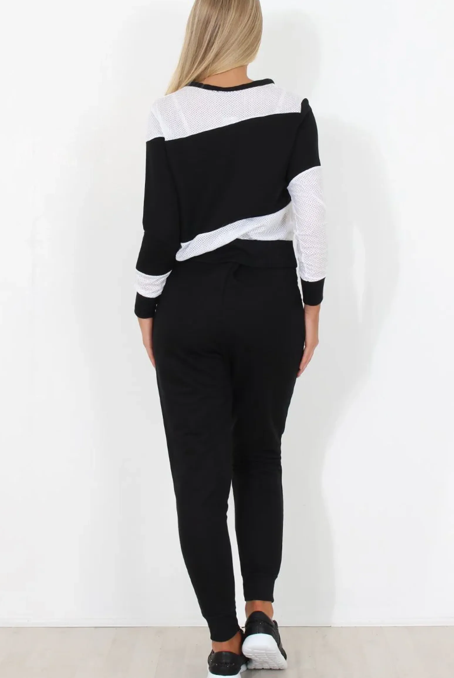 Rebellious Fashion Black and White Loungewear Set - Katie