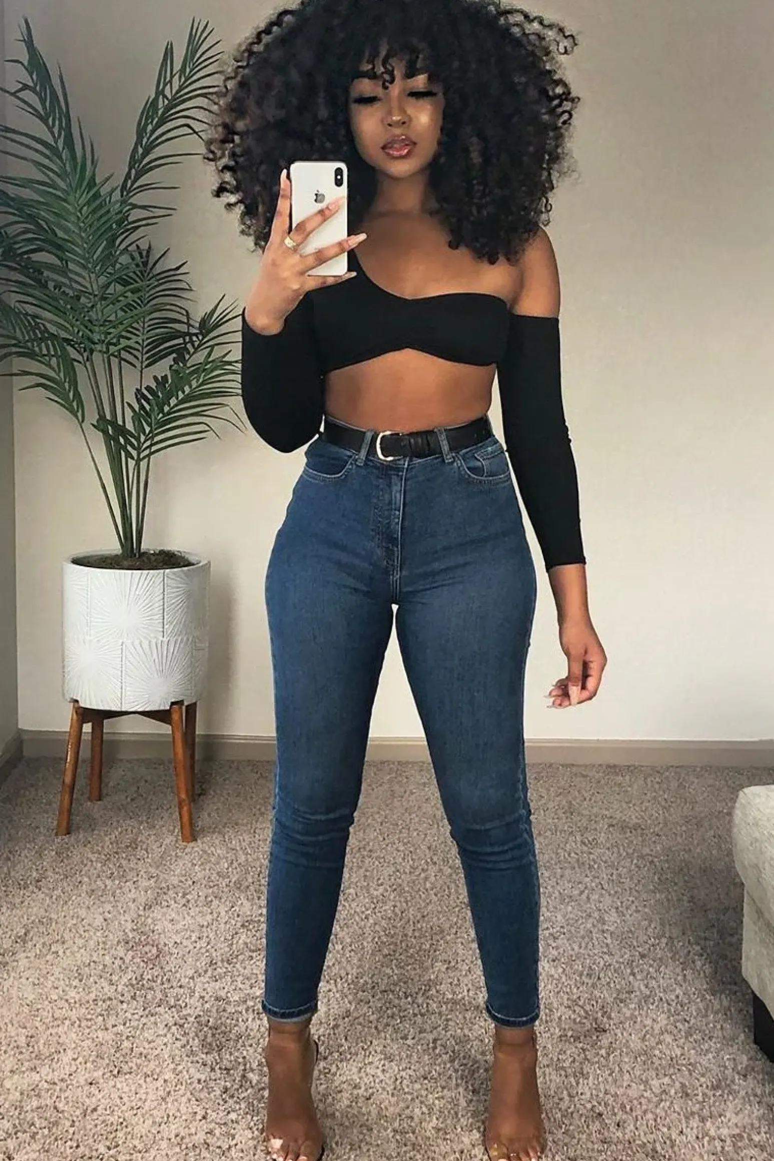 Rebellious Fashion Black Asymmetric Crop Top - Nicki