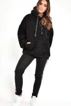 Rebellious Fashion Black Borg Pocket Front Hoodie - Dezi