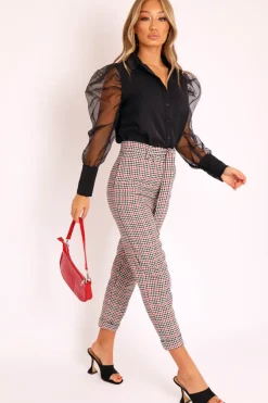 Rebellious Fashion Black Button Front Sheer Long Sleeve Shirt - Fay