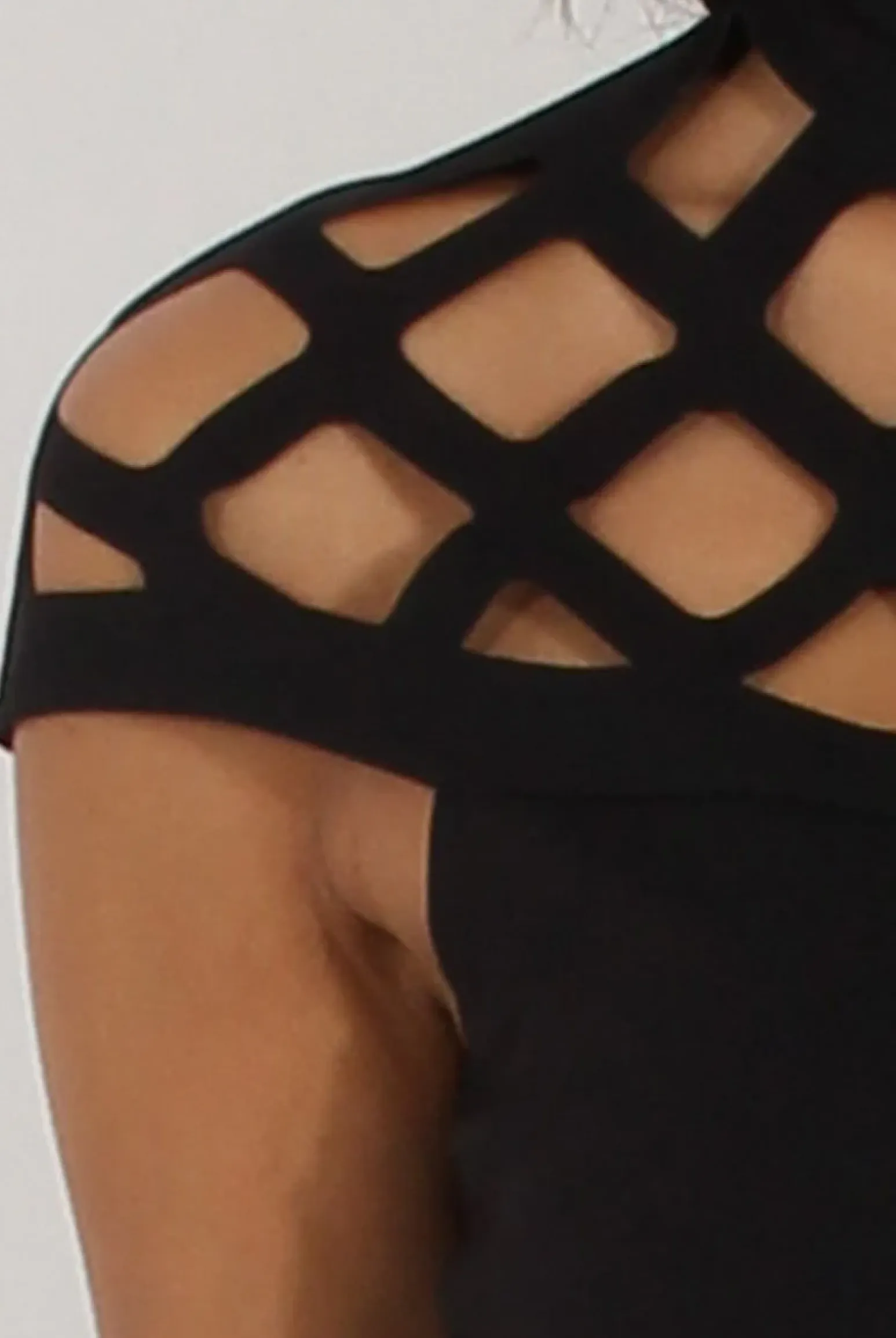 Rebellious Fashion Black Cage Detail Jumpsuit - Aurelia