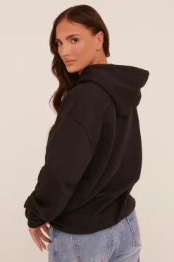 Rebellious Fashion Black Cherry Print Oversized Hoodie - Molly