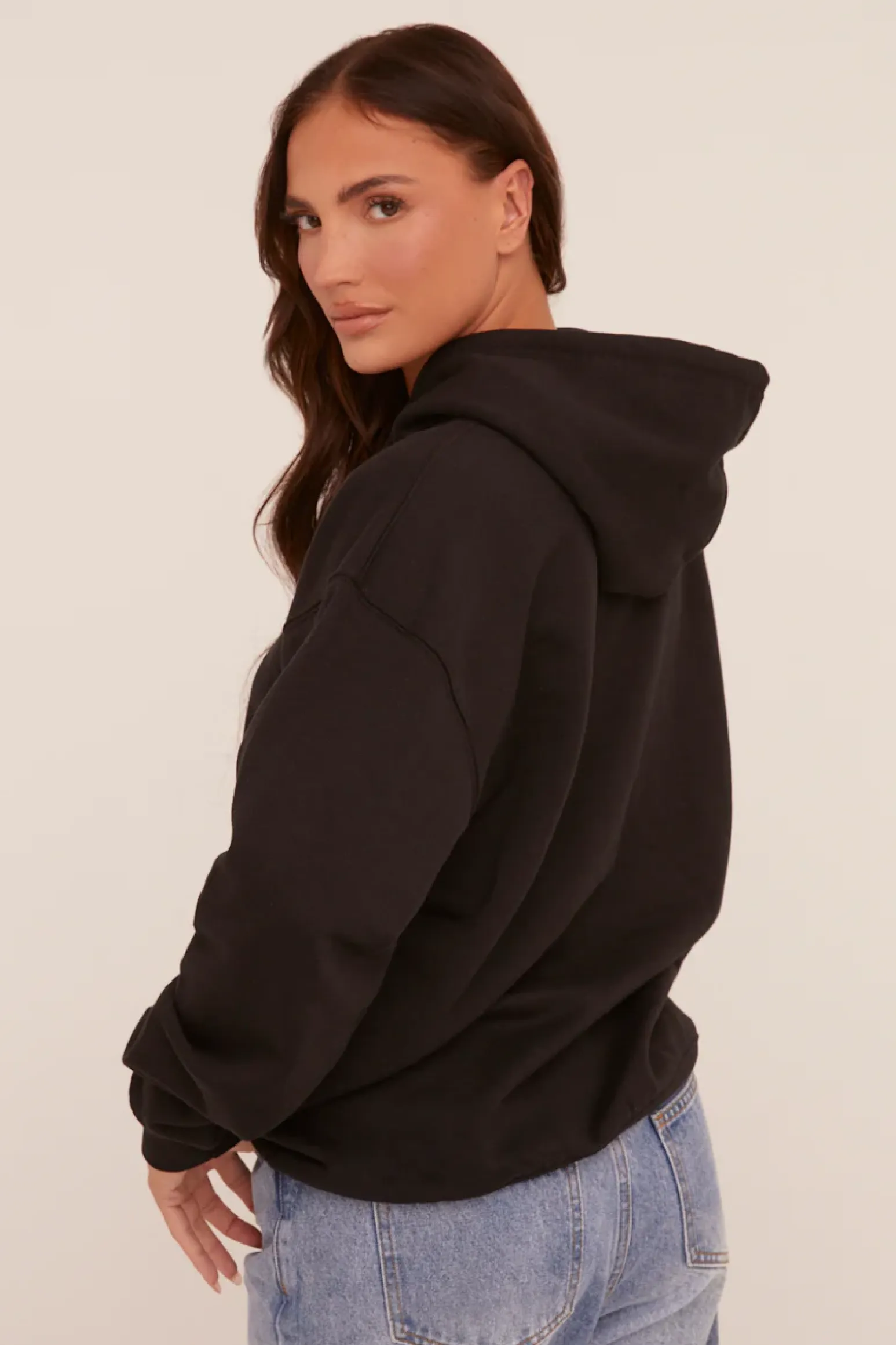 Rebellious Fashion Black Cherry Print Oversized Hoodie - Molly