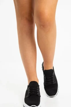 Rebellious Fashion Black Chunky Cleated Sole Knit Trainers - Marzia