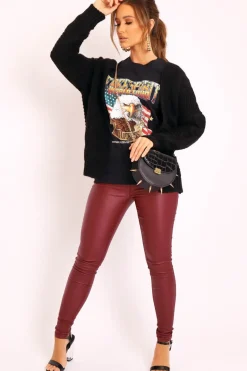 Rebellious Fashion Black Chunky Knit Cable Pattern Cardigan - Luna