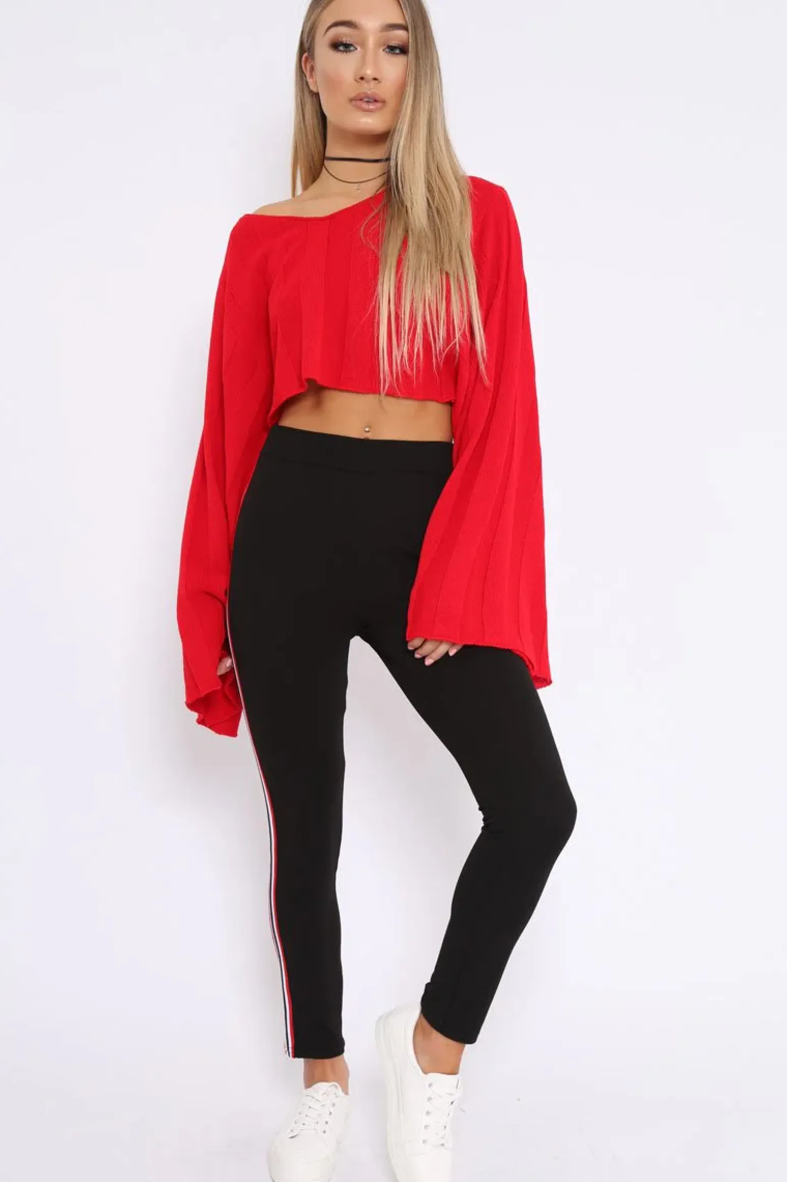 Rebellious Fashion Black Contrast Side Stripe Trousers - Arva