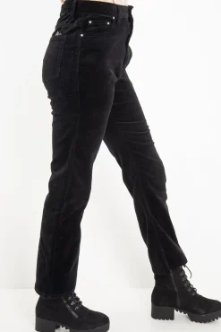 Rebellious Fashion Black Corduroy Mom Jeans - Oprah