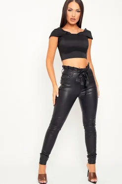 Rebellious Fashion Black Corset Overlay Sleeve Crop Top - Cariah