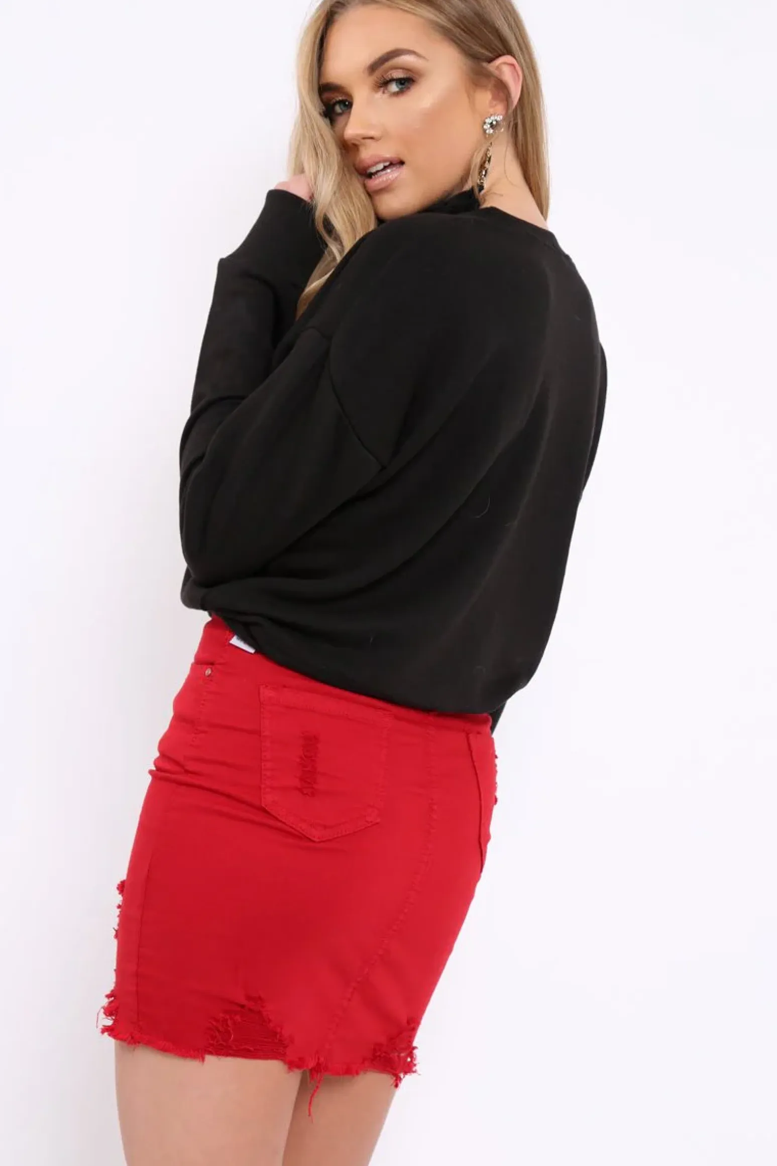 Rebellious Fashion Black Crew Neck Girls Talk Jumper - Yasna