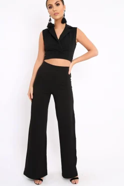 Rebellious Fashion Black Cropped Blazer - Achsah