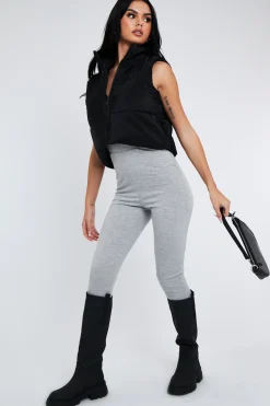 Rebellious Fashion Black Cropped Puffer Gilet - Zura
