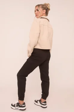 Rebellious Fashion Black Cuffed Cargo Trousers - Genesis