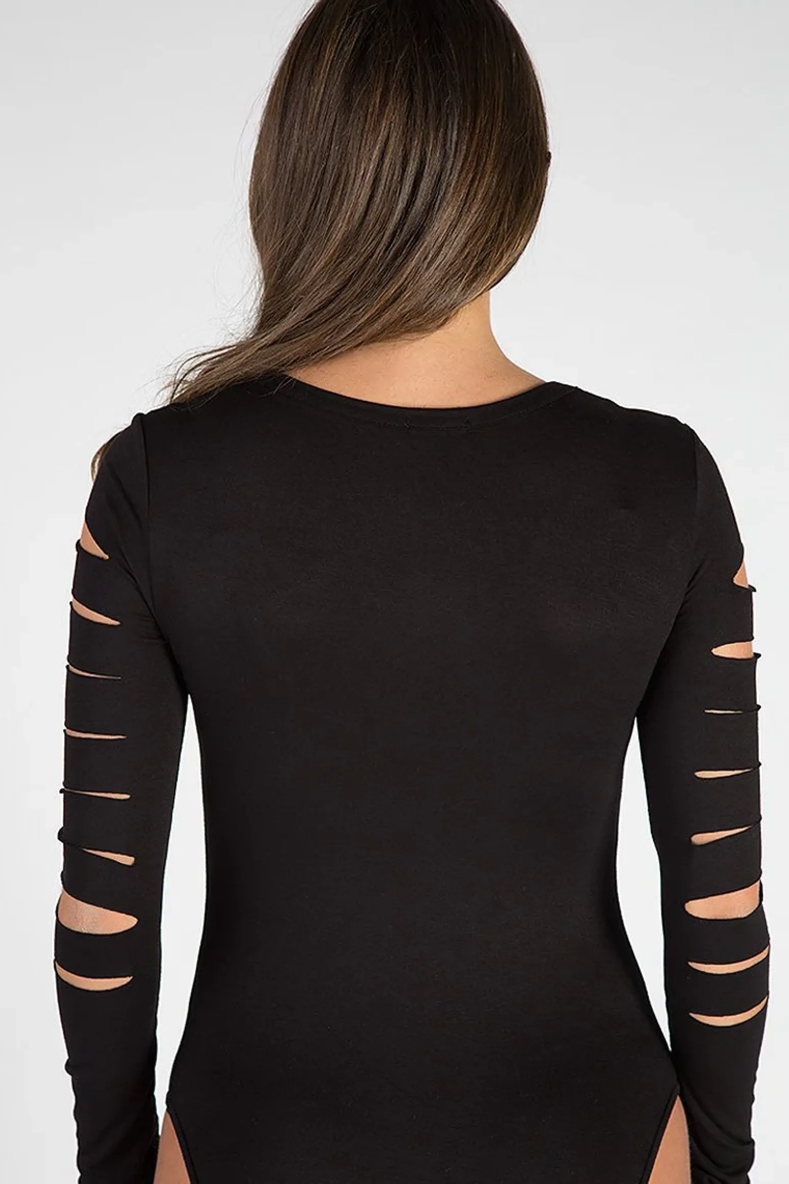 Rebellious Fashion Black Cut Out Bodysuit - Keira