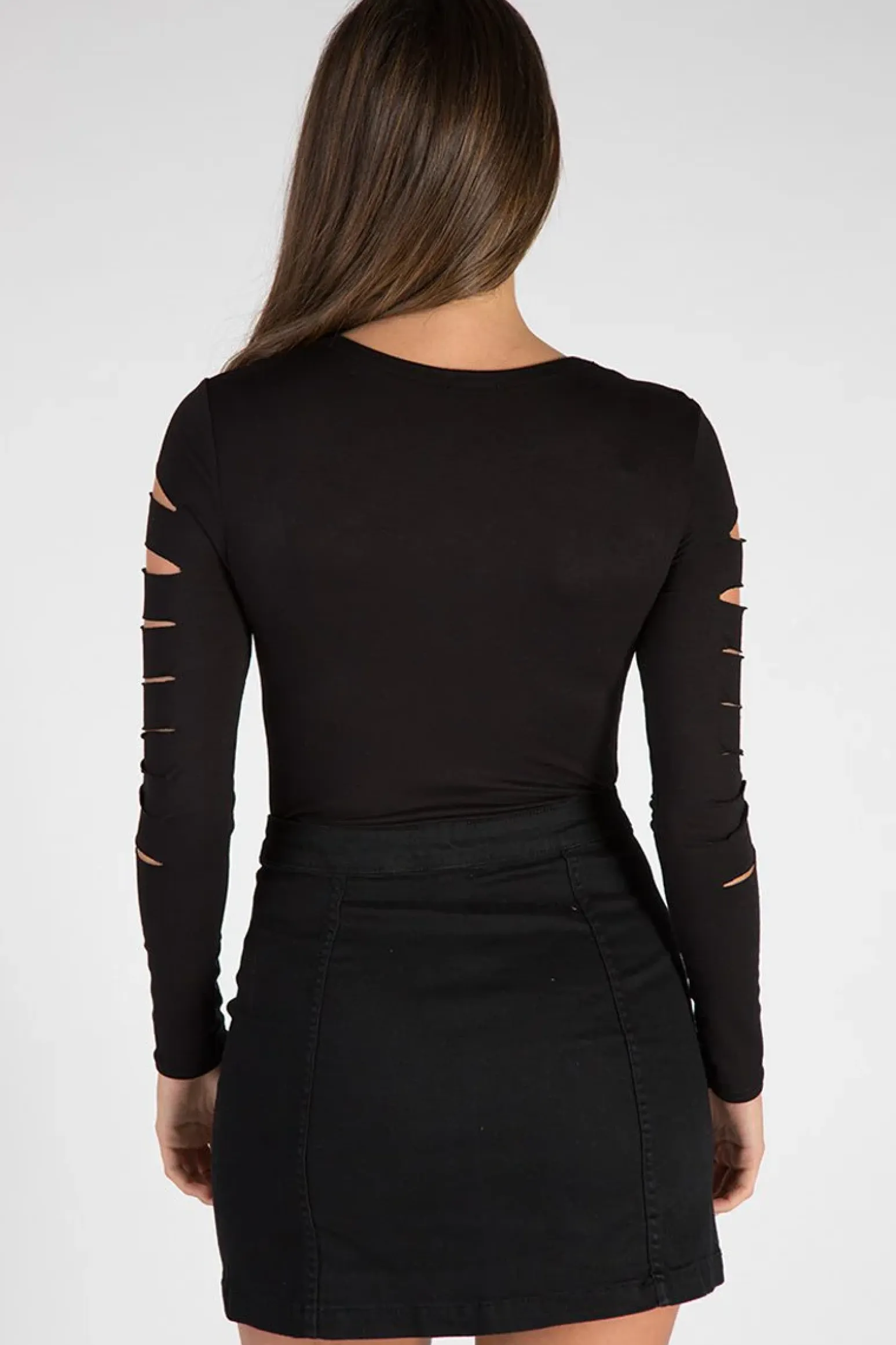Rebellious Fashion Black Denim Embroidered Button Skirt - Grace