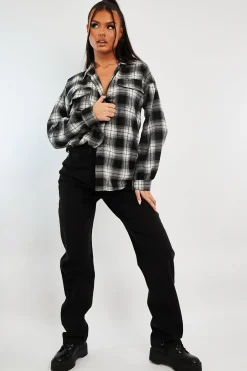 Rebellious Fashion Black Denim Extra Long Straight Leg Jeans - Blaise