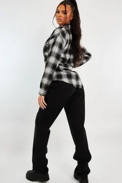 Rebellious Fashion Black Denim Extra Long Straight Leg Jeans - Blaise