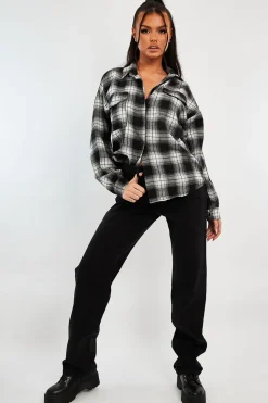 Rebellious Fashion Black Denim Extra Long Straight Leg Jeans - Blaise