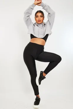 Rebellious Fashion Black Disco Fabric Leggings - Chrissa
