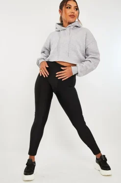 Rebellious Fashion Black Disco Fabric Leggings - Chrissa