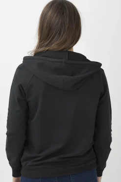 Rebellious Fashion Black Distressed Hoodie - Kiera