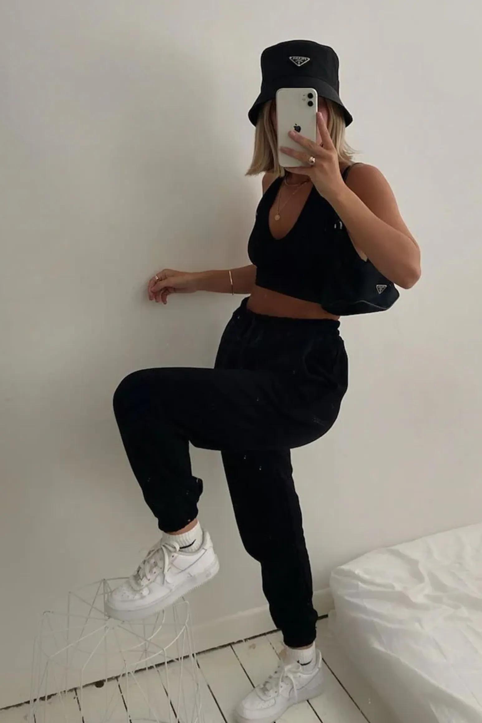 Rebellious Fashion Black Drawstring Waist Joggers - Charley