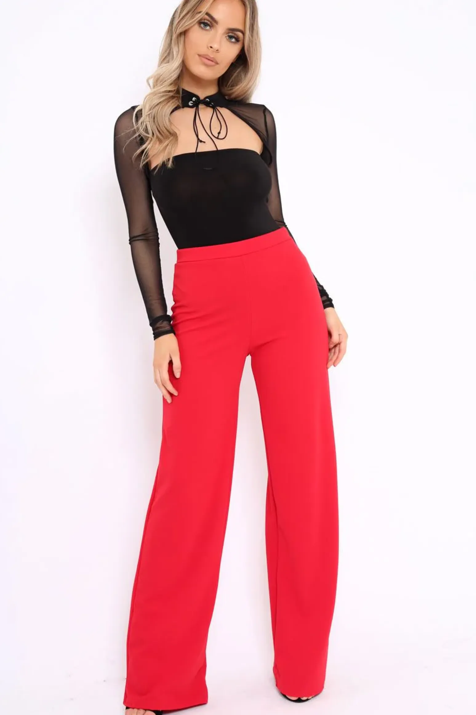 Rebellious Fashion Black Extreme Cut Out Choker Neck Mesh Bodysuit - Ana